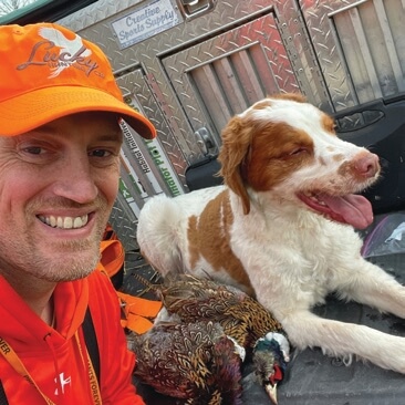 Aaron Kuehl with dog